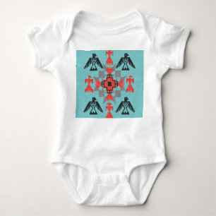Navajo Birds, Ethnic Tribal Vintage. Baby Bodysuit