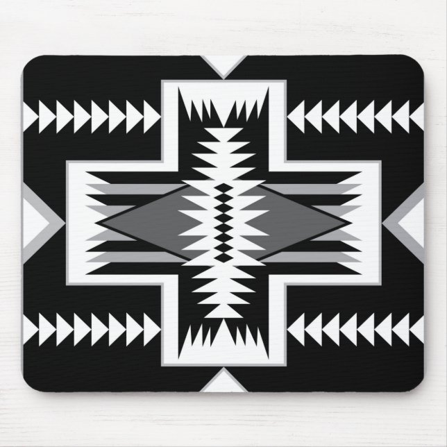 Navajo Black & Grey Mousepad (Front)