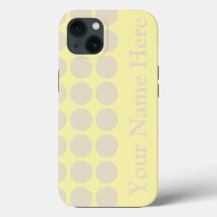 Navajo Cream Neutral Dots with name iPhone 13 Case