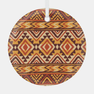 Navajo Ethnic Ornament: Vintage Seamless Glass Tree Decoration
