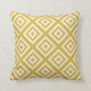 Navajo Gemetric Pattern in Mustard Yellow Cushion