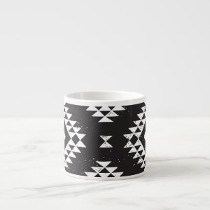 Navajo Geometric: Black White Tribal. Espresso Cup