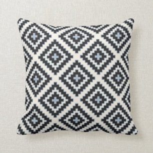 Navajo Geometric in Blue Black Cream Cushion