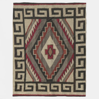 NAVAJO INDIAN ANTIQUE TAPESTRY FLEECE BLANKET