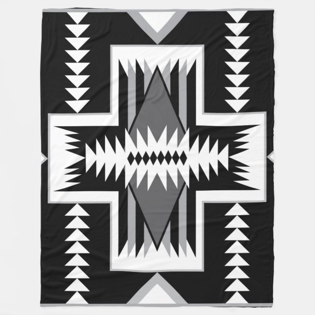 Navajo Indian Design Fleece Blanket (Front)