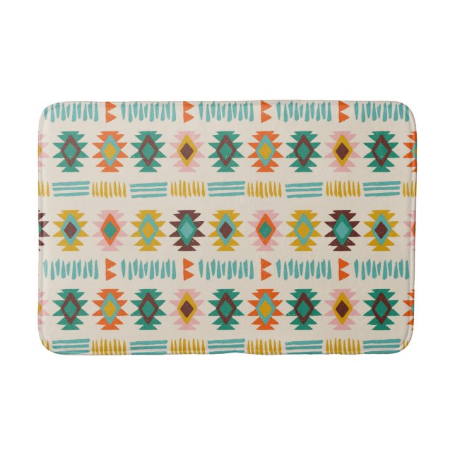 Navajo Native American Pattern Bath Mat (Front)
