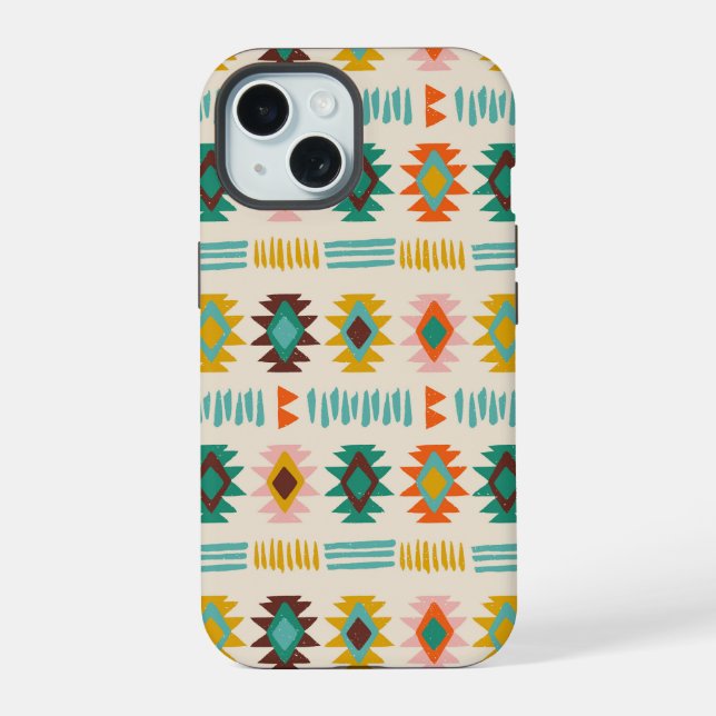 Navajo Native American Pattern iPhone 15 Case (Back)