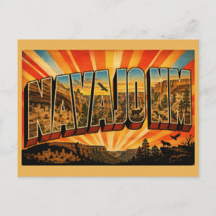 Navajo NM Arizona Cliff Canyon Forest Art Postcard