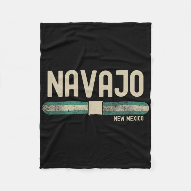 Navajo Nm New Mexico Travel &amp; 80s Style  Fleece Blanket (Front)