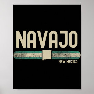 Navajo Nm New Mexico Travel &amp; 80s Style  Poster