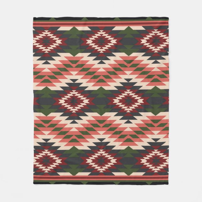 Navajo Pattern 11 Fleece Blanket (Front)