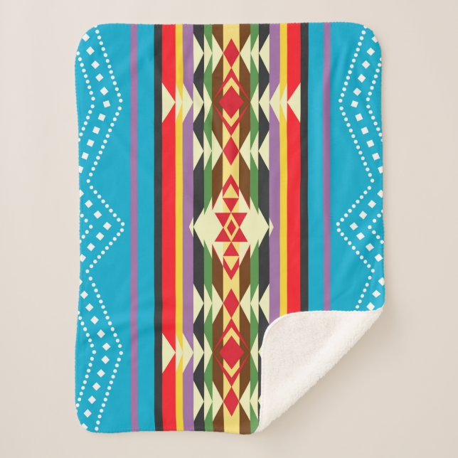 Navajo Pattern-4 Sherpa Blanket (Front)