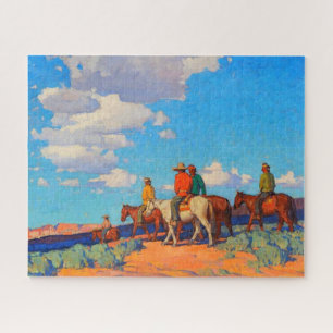 Navajo Riders Edgar Alwin Payne Before 1947 Jigsaw Puzzle