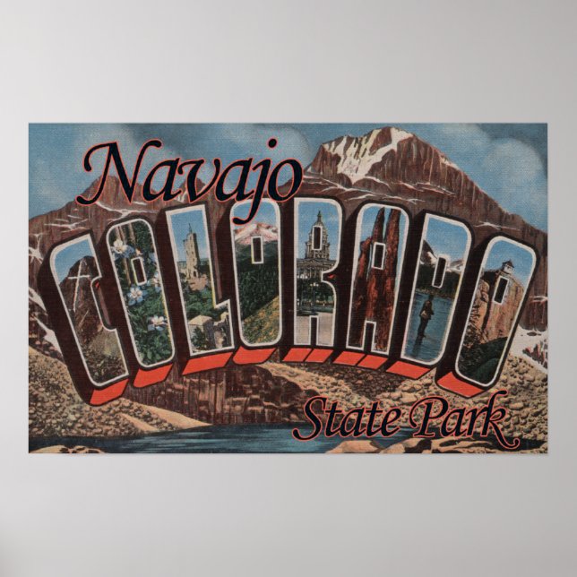 Navajo State Park, Colorado - Large Letter Scene Poster (Front)