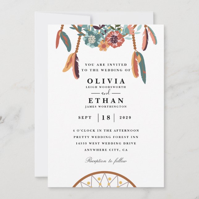 Navajo traditional wedding invitations (Front)