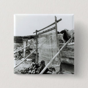 Navajo weavers, c.1914 15 cm square badge