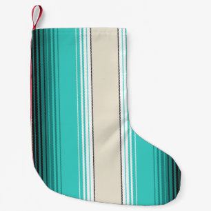 Navajo White, Turquoise Orange Mexican Blanket Ser Small Christmas Stocking