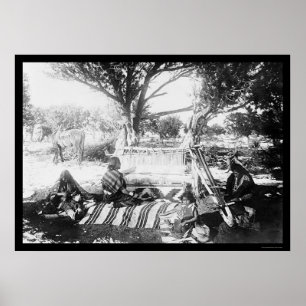 Navajo Woman Weaving a Blanket 1892 Poster