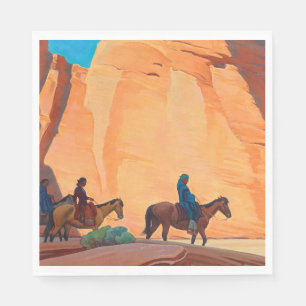 Navajos in a Canyon, 1945 by Maynard Dixon Napkin