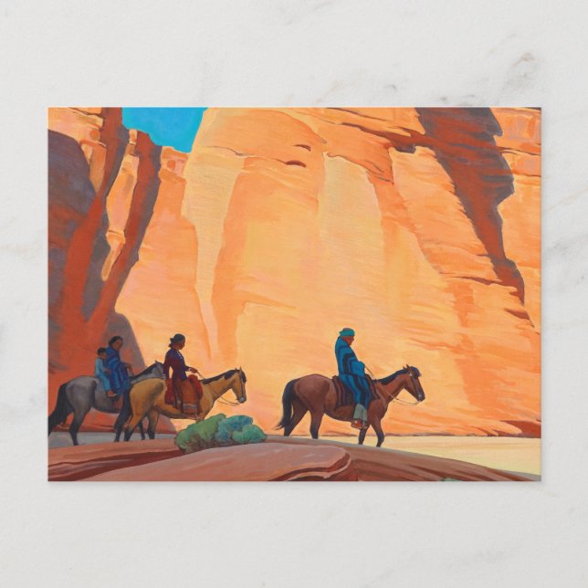 Navajos in a Canyon, 1945 by Maynard Dixon Postcard (Front)
