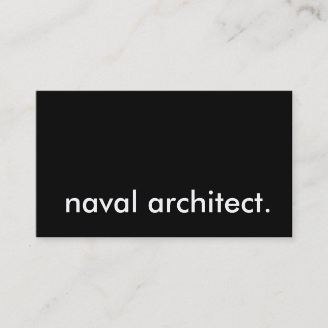 naval architect. business card (Front)