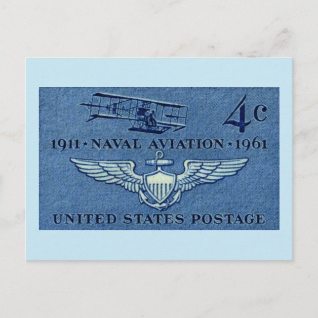 Naval Aviation Aeroplane Large Vintage Postcard (Front)