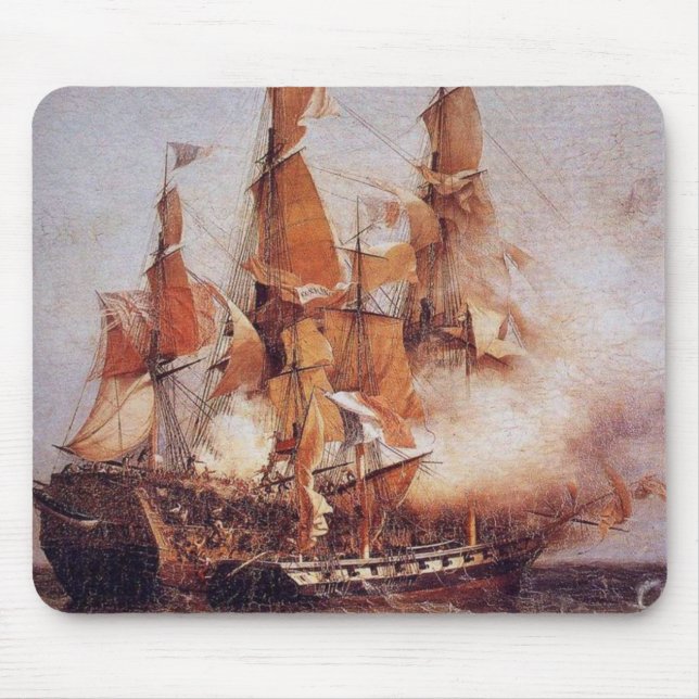 Naval battle between the Confiance and HMS Kent Mouse Pad (Front)