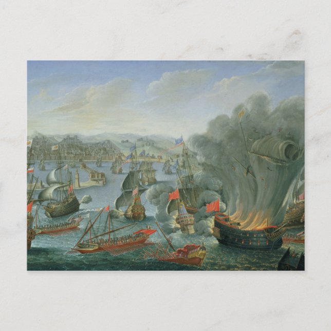 Naval Battle with the Spanish Fleet Postcard (Front)