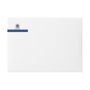 Naval Compass Rose NAvy Wedding Wrap Around Label