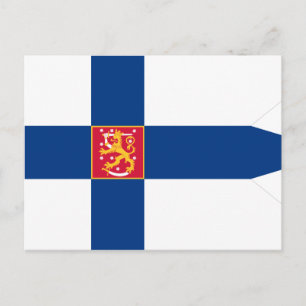 Naval Ensign Of Finland, Finland flag Postcard