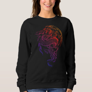 Naval Fire Breathing Sea Dragon With Anchor Distre Sweatshirt