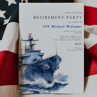 Naval Military Retirement Party Invitation