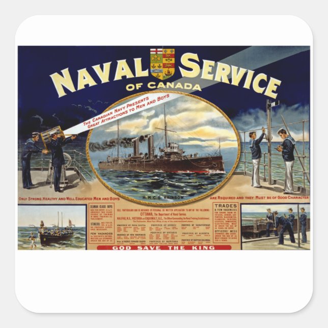 Naval Service of Canada Square Sticker (Front)