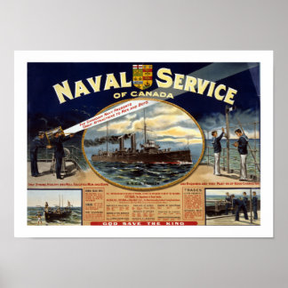 Naval Service of Canada (white) Poster