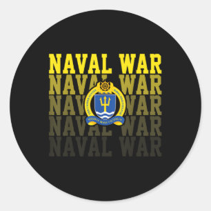 Naval War College Retro Vintage Sports For Men Wom Classic Round Sticker