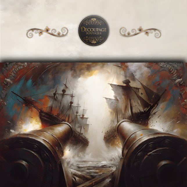 Naval Warship Battle Decoupage Tissue Paper (Naval Warship Battle Decoupage Tissue Paper)