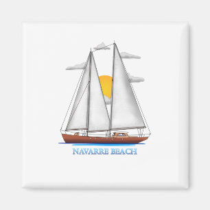 Navarre Beach Coastal Nautical Sailing Sailor Magnet