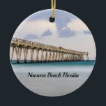 Navarre Beach Fishing Pier Circle Ornament<br><div class="desc">Circle ornament featuring amazing purple colours reflecting in the sky after a rainfall at Navarre Beach Fishing Pier in Florida, United States while the emerald colours of the ocean reflect in the water. This pier is the longest one in the state extending out 1585 feet. Looking for more prints or...</div>