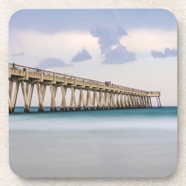 Navarre Beach Fishing Pier Coaster (Front)