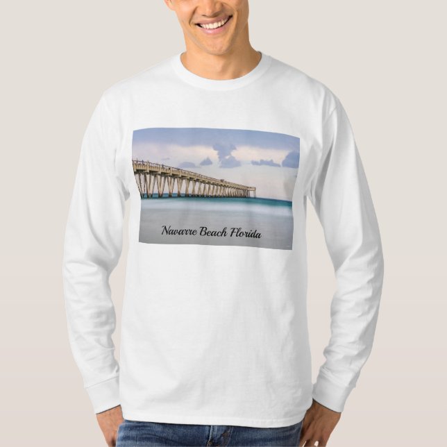 Navarre Beach Fishing Pier Long Sleeve Shirt (Front)