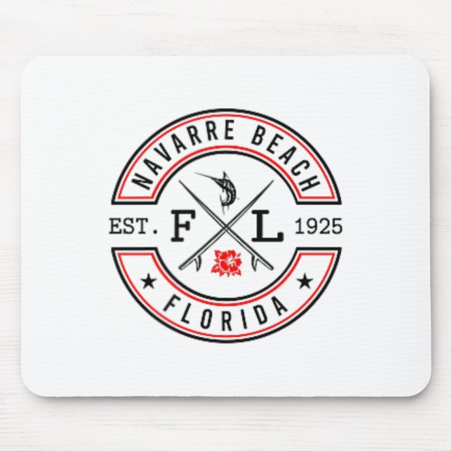 Navarre Beach Florida Fl Retro Surfer Beach Front  Mouse Pad (Front)