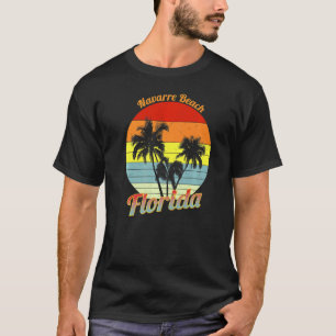 Navarre Beach Florida Retro Tropical Palm Trees Va T-Shirt