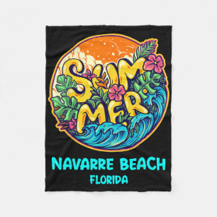Navarre Beach Florida Summer Vacation Souvenir Hol Fleece Blanket