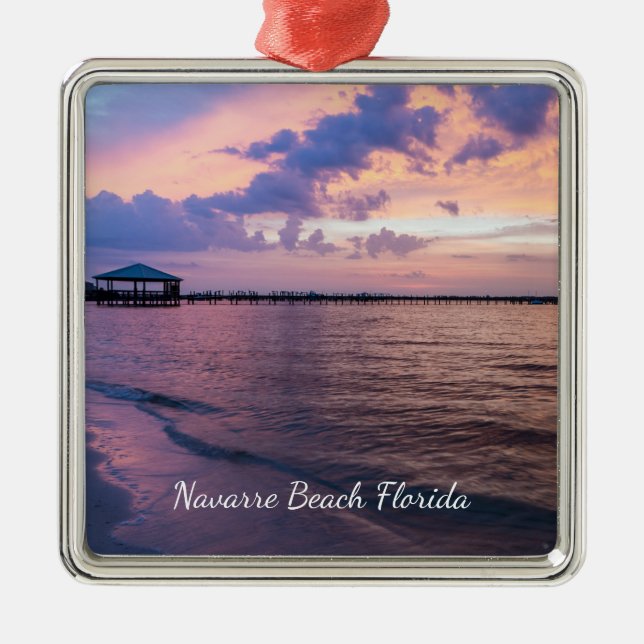 Navarre Beach Magic Hour Purple Sunset Ornament (Front)