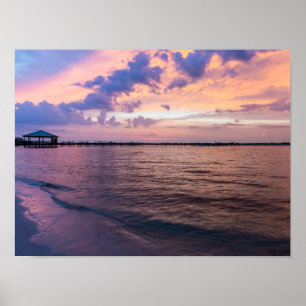 Navarre Beach Magic Hour Purple Sunset Poster