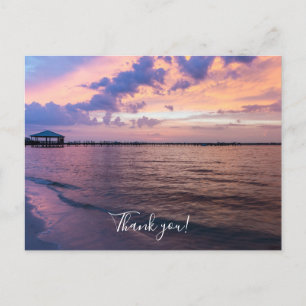Navarre Beach Magic Hour Purple Sunset Thank You Postcard