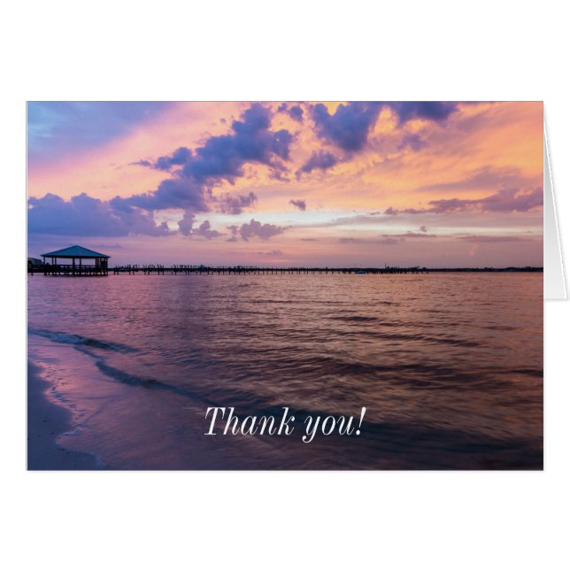 Navarre Beach Magic Hour Sunset Thank You Card (Front Horizontal)