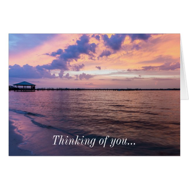 Navarre Beach Magic Hour Sunset Thinking of U Card (Front Horizontal)