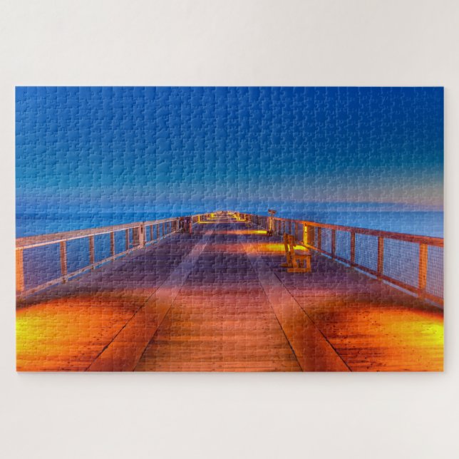 Navarre Beach Pier at Night Jigsaw Puzzle (Horizontal)
