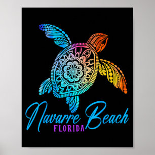 Navarre Beach Tie Dye Sea Turtle Florida Vacation  Poster
